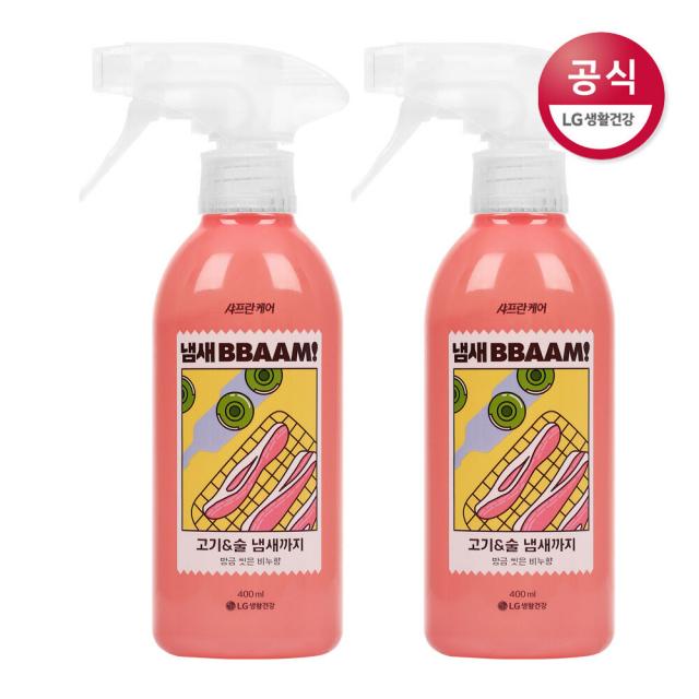 샤프란케어 섬유탈취제 냄새뺌 비누향 400ml X2개