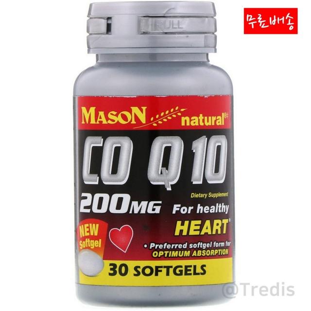 메이슨네츄럴 Mason Natural CoQ10 200mg 30소프트젤, 30개, 1개