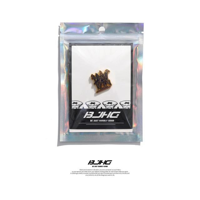 BJHG 손수 법랑 공예 남자 드랜드 개성 힙합 합금 배지스티커 페르사주 스타일리쉬 액세서리 공적을 감상하다 장