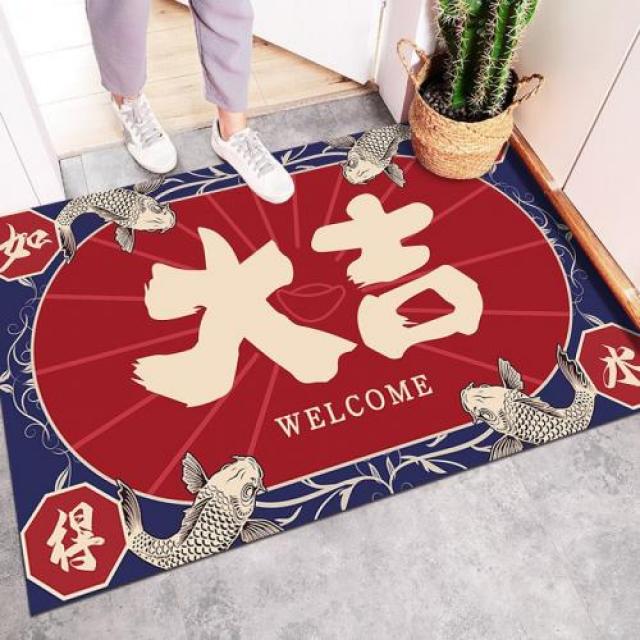 발매트주방매트 드렌드 바닥 문패드 독창적 개성 입문 발판 차이나 키친 흡수 논슬립 미끄럼방지 욕실매트, 120*160cm/바람 소리와 학의 울음소리도 두렵다