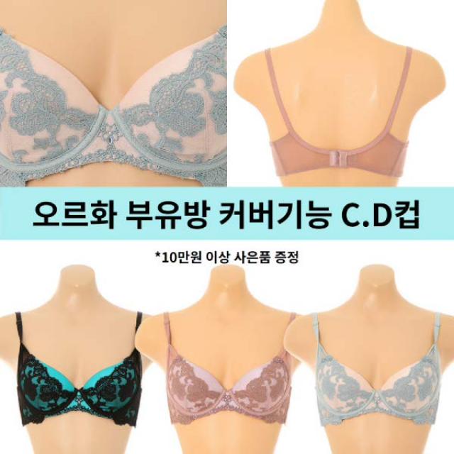 [현대백화점][비너스]오르화 셔링 디테일로 부유방을 감춰주는 바이사이드기능 C컵 D컵 보정브래지어 OBR58