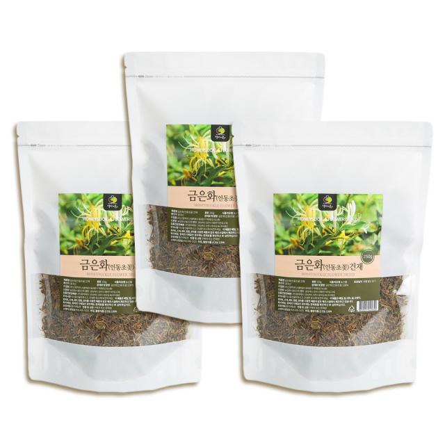 엄마애손 건조 금은화 인동초꽃 원물 건재 250g 3개, 엄마애손 금은화 250g 3개