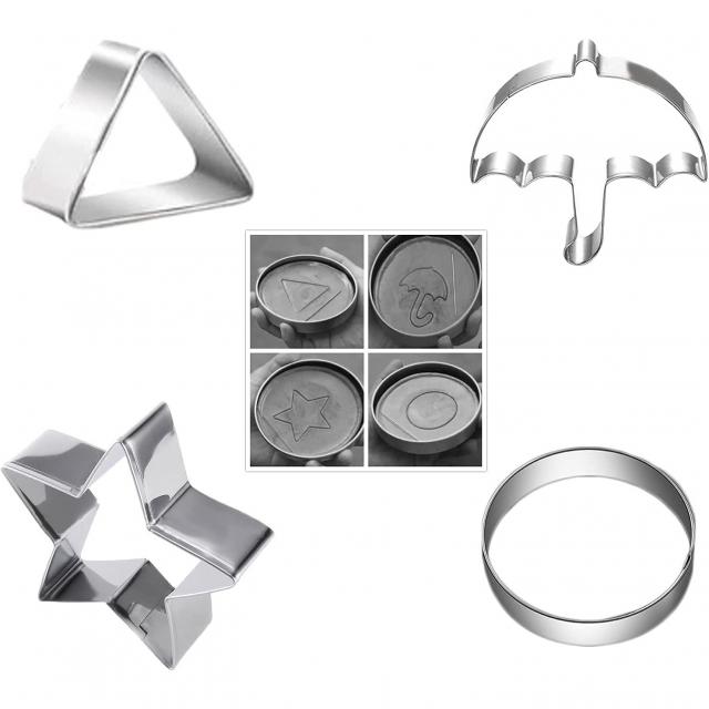 키친아트 달고나 만들기세트 (우산 원형 세모 네모 별 모양틀)