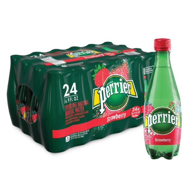 페리에 탄산수 스트로베리 500ml x 24페트 Perrier Sparkling Water Strawberry 24, 1box