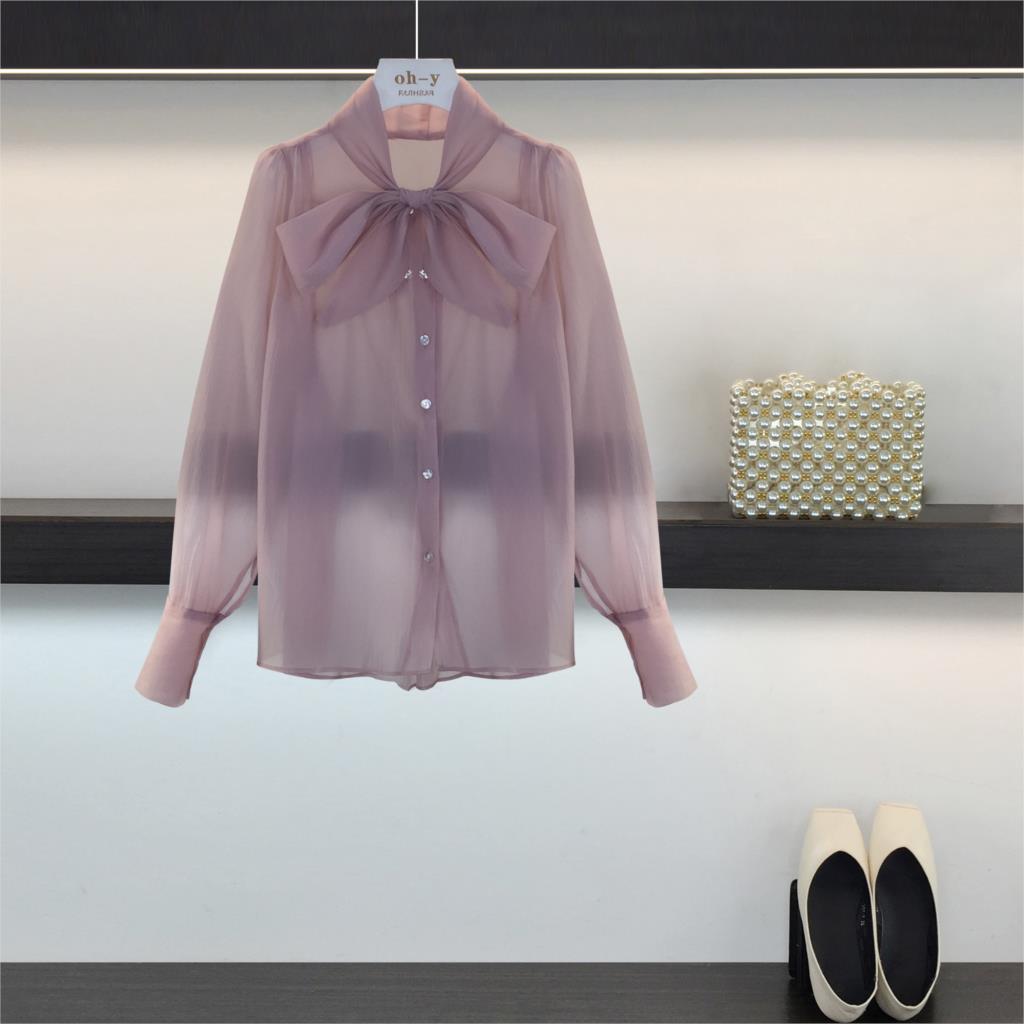 Zanzea 돌진 아세테이트 전체 솔리드 랜턴 슬리브 blusa vadim 2019 새로운 여성 쉬폰 셔츠 보우 칼라 간단한 여성 블라우스