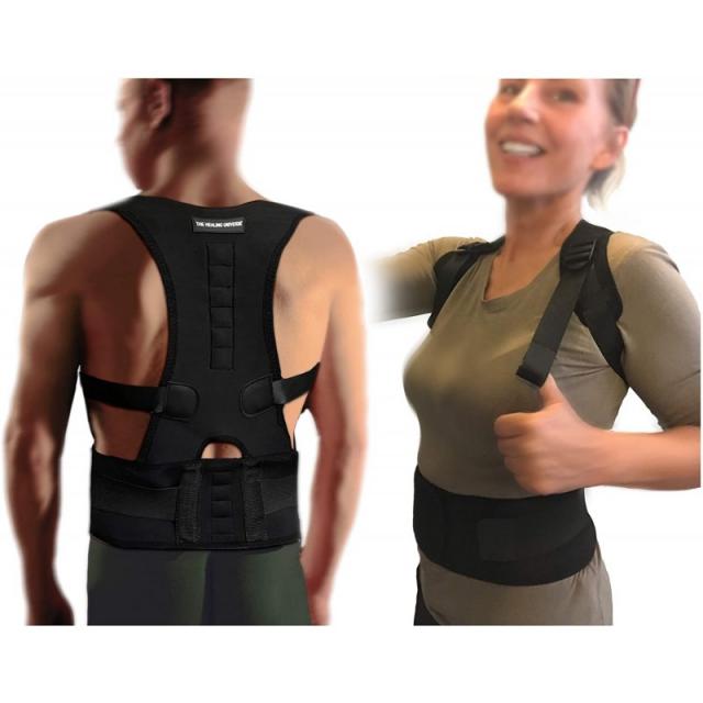 등 자세 교정 척추 척추 쇄골을 똑바로-흉부 및 허리 허리 통증 및 교만 증 완화-자석이있는 편안한 의료, 1