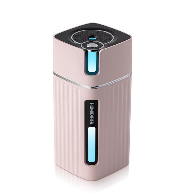 새로운 장점 가습기 USB 미니 다채로운 램프 가습기 자동차 데스크탑 건조 및 보습, 분홍색