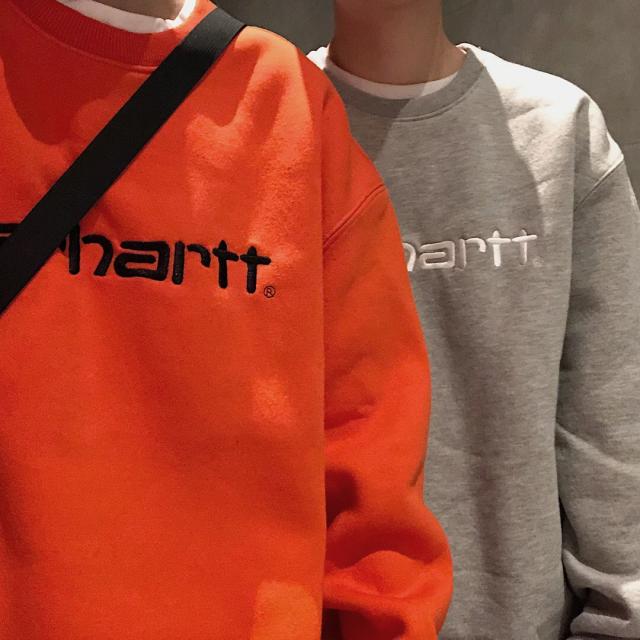 멀티 컬러 플러스 벨벳 CARHARTT 칼하트 wip 심플로고 가을 맨투맨