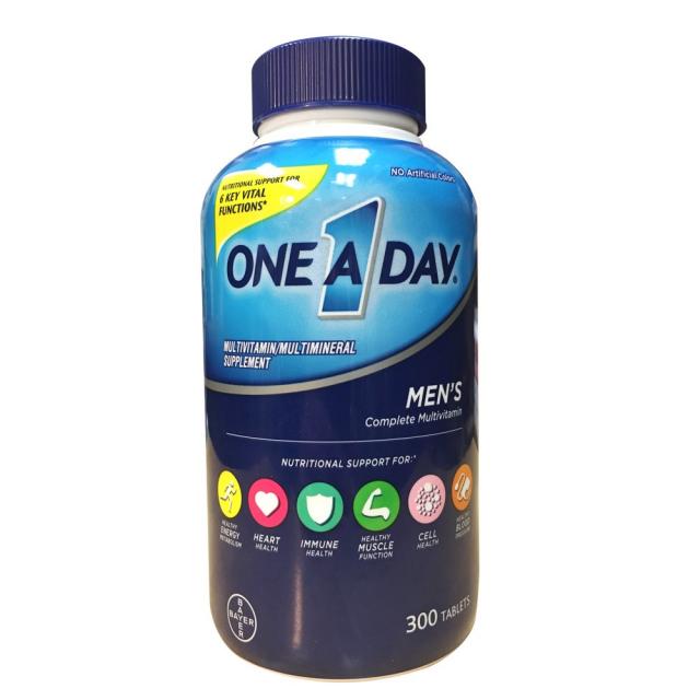 베이어 남성용 종합비타민 원어데이 300정 (타블렛) Bayer One A Day Mens Health formula 300cts, 1개