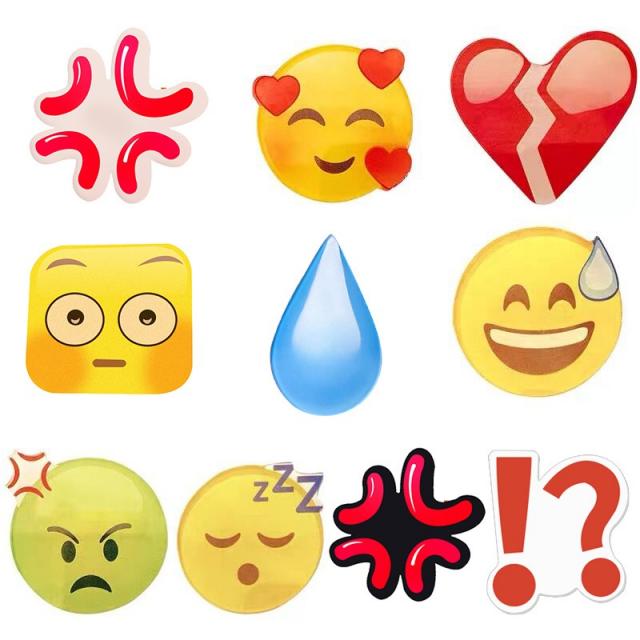 앞머리집게 사무실 땀방울이 뚝뚝 떨어지다 전무함 말 머리핀 콩EMOJI 땀을 흘리다 표정 가방 물방울 4747167139, 풀세트 10 건