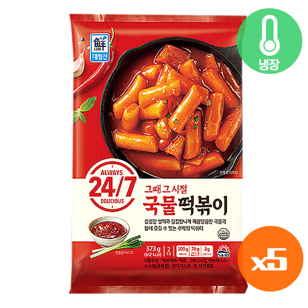 [정연푸드]사조대림 그때그시절 매운 생 국물떡볶이373g (냉장) 즉석 쌀떡볶이, 5개