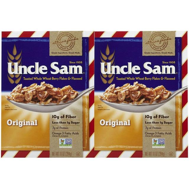 [미국직구]Uncle Sam 토스트 통밀 딸기 플레이크 아마씨 오리지널 시리얼 박스 10oz 2 PK, 선택, 상세설명참조