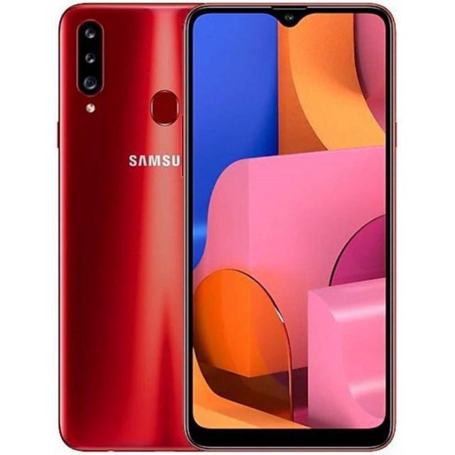 Samsung Galaxy A20S Triple Cameras (32GB 3GB RAM) 6.5 Display US Global 4G LTE GSM 언락 A207M Single SIM International Model - Red (32GB ＋ 64GB S, One Size, One Color