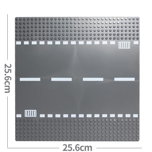 클래식 도시 도로 거리베이스 플레이트 블록 직선 사거리 곡선 T-접합 DIY 조립 빌딩 블록 부품 기본 플레이트 선물, Straight