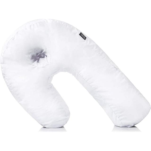 경부 앰프 백 통증 제거를 돕기 위한 등고선 지지를 받는 듀로 메드 DMI 사이드 슬리퍼 바디 필로우 저혈압 제거 가능한 세탁 커버 컴퍼니 화이트 풀 바디 필로우 포함, 상세페이지 참조