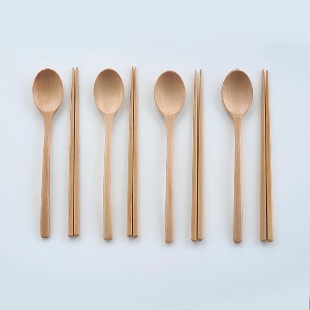 꿈꾸는키친 나무수저 4인세트, 숟가락 + 젓가락