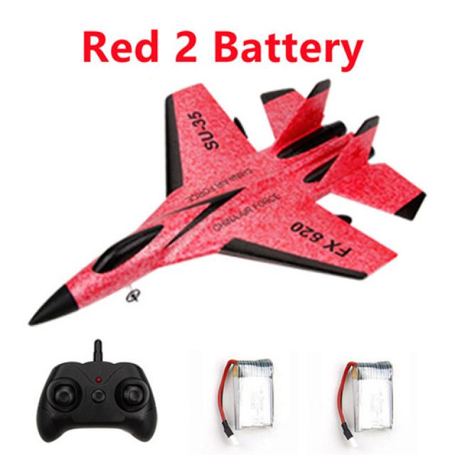 Roclub FX-620 SU-35 RC 비행기 2.4G 리모트 컨트롤 플레인 전투기 모델 소년 글라이더 비행기 EPP 폼 RC 플레인 완구 선물 어린이용, 하나, 빨간