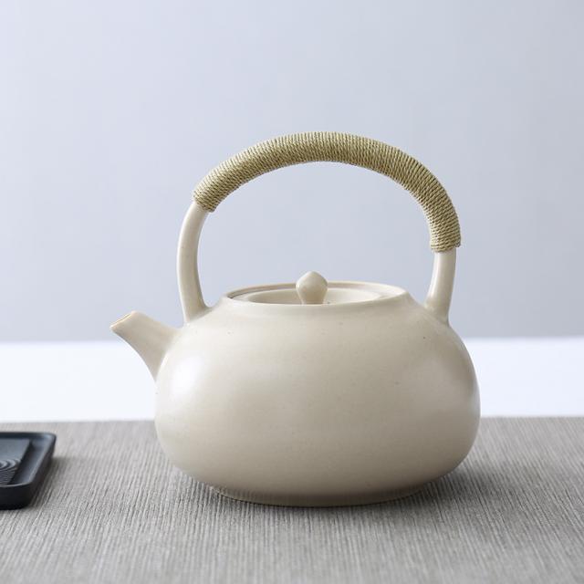 케이에이치마케팅 다관 소다를 넣고 유약 했다 화이트 흙주전자 삶은 여섯 알 고온 내열 찻물을 끓이는 기계 인덕션 끓인 물, 개울물 화이트