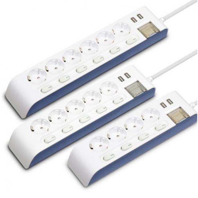 현대일렉트릭 국산 하이탭 USB 2포트 개별 스위치 멀티탭 4구 5구 6구 1.5M 3M, USB 개별 4구 1.5M (HIPUMP-42N)