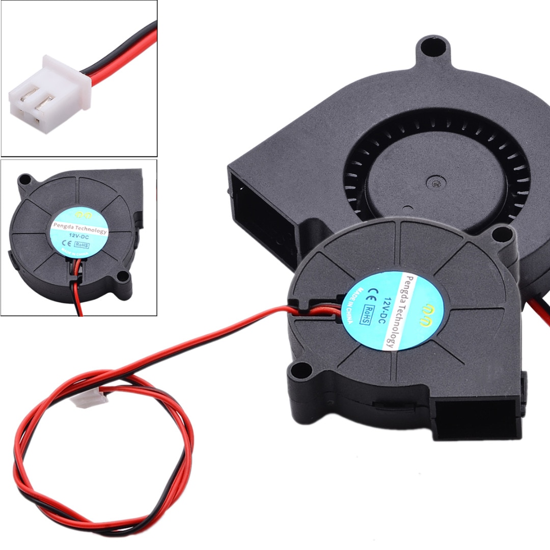 1pc dc 12 v/24 v 블로우 팬 방사형 핫 엔드 압출기 저소음 냉각 송풍기 팬 3d 프린터 부품 용 50x15mm, 1개