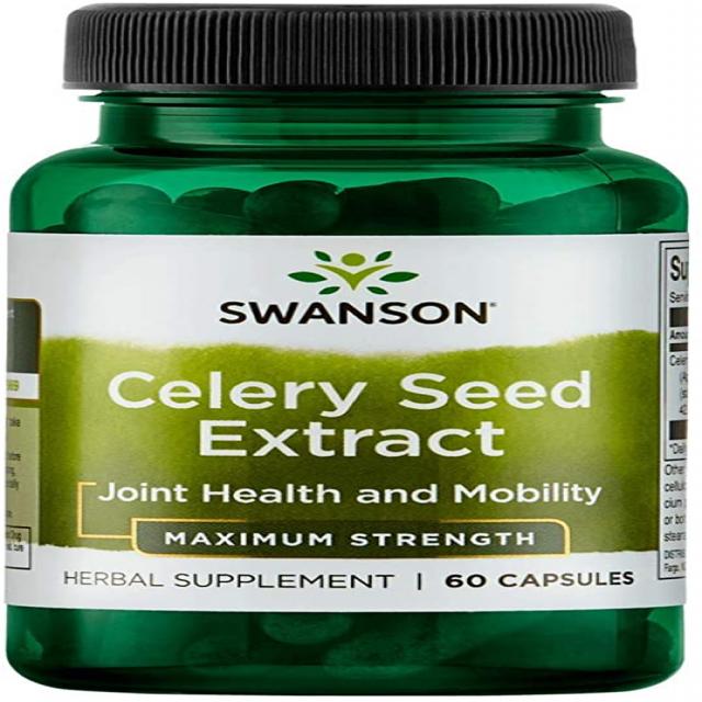 Swanson Celery Seed Extract (Cellery) 비뇨기 지원 식물 화학 휘발성 오일 보충제 150 mg 60 캡슐, 단일상품, 단일상품