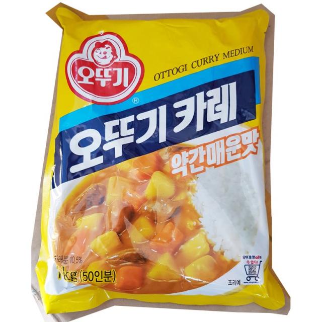 [더착한푸드]카레(오뚜기 약간매운맛 1K) 10개 식자재마트 대용량 업소용 오뚜기 카레 약간매운맛카레 카레 과립형, 알리바바마켓 1