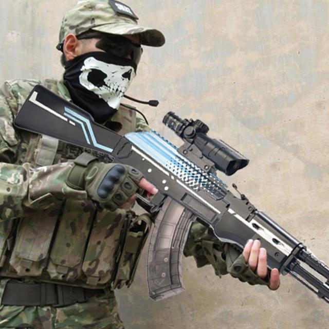 인박카 플라스틱 총 장난감 AK 47 AKM 물 총알 Airsoft 공기총 권총 선물 야외 촬영 장난감, AKM-94cm-black