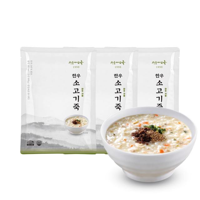 [TG004] 로뎀푸드 서울마님죽 한우소고기죽 500g 3팩 SET