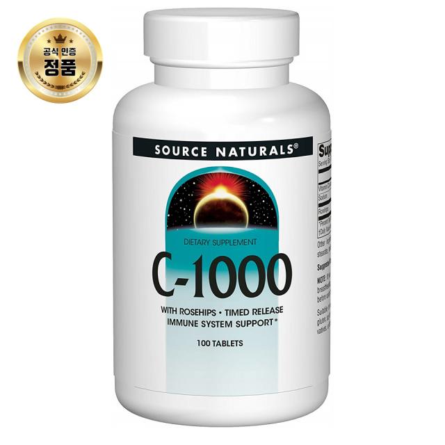 Source Naturals Vitamin C-1000 with Rosehips 1000mg 내추럴스 비타민, 1개입, 1개