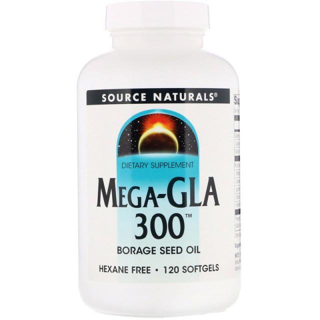 소스 네츄럴 Source Naturals 메가-GLA 300 120 소프트겔, 120개, 1개