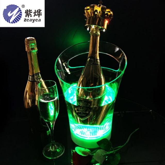 얼음보관통 와인 양주 얼음통 야광 LED 충전식 아이스버킷 얼음 양동이 칵테일 홈파티 홈바 캠핑 용품, 06 작은 경사 언급 【다채로운】