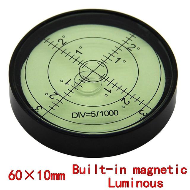 수준기 수평계 레벨기 수평대미니 금속 비드 고정밀 마그네틱 레벨 측정기, 원형, 가정용, 수평 버블, 60x1, 01 Magnetic luminous