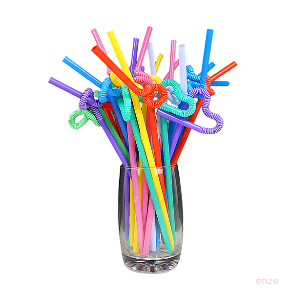컬러 아트 밀짚 일회용 주스 창조적 인 손으로 구부러진 음료 긴 빨대 26cm 우편