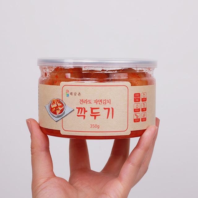 더조은김치 전라도 깍두기 캔김치 350g x2 국내산원재료, 2통