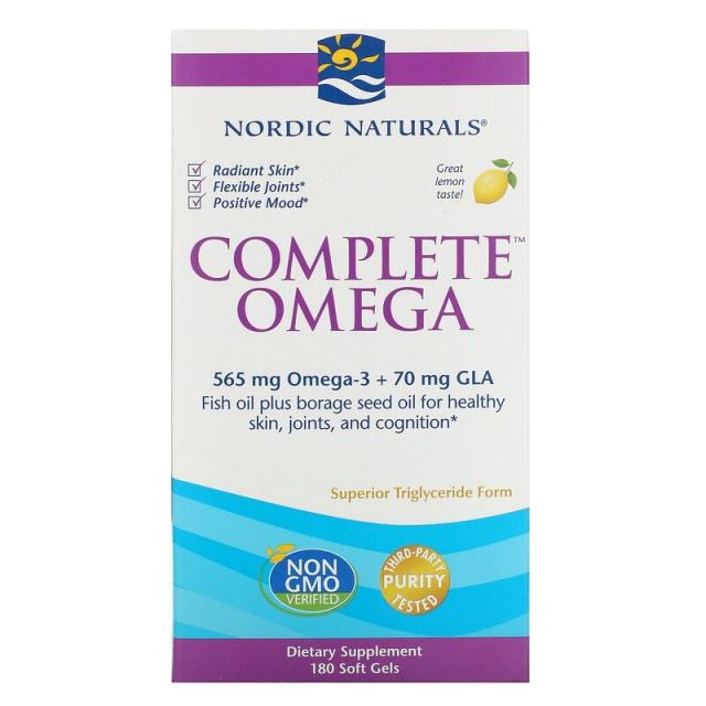 노르딕 네츄럴 프로페셔날 Nordic Naturals 컴플리트 오메가 레몬 1000 밀리그램 180 소프트겔, 180개, 1개