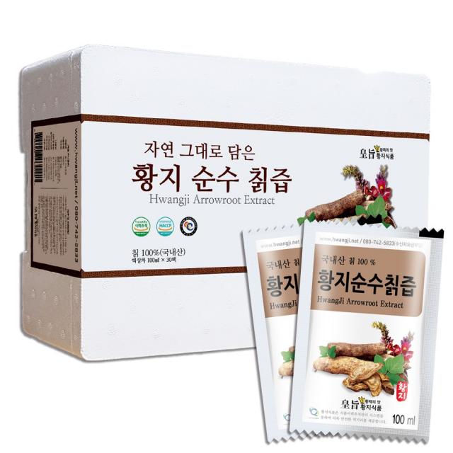 황지네이처농업회사법인 황지네이처 국내산원재료 순수칡즙 100ml 30개