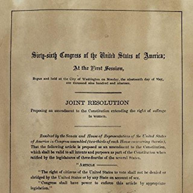 【赫48】 비준 포스터를위한 주 의회에 헌법 수정 제 19 차 수정을위한 여성의 권리 운동 Nthe 의회 결의안