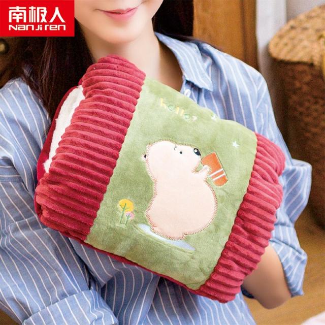 남극인 보온물주머니 있음 더운 뜯어 빨수 있는 방폭 애니메이션 털 겹꽂이 입, 큐티 맹웅