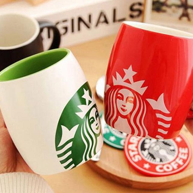 starbucks 스타벅스 컵 뚜껑있는 머그컵 숟가락 포함, 레드