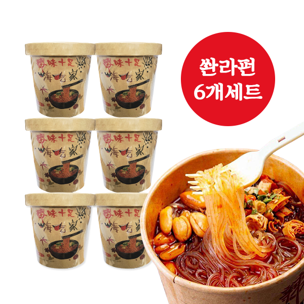 홍홍 쏸라펀 컵라면 즉석 중국라면 마라탕면 하이치지아 135g, 6개