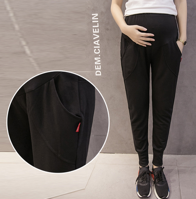 임부 트레이닝 하 룬 팬츠 맵다 엄마 배바지 개성임산부복 망 빨갱이 가을