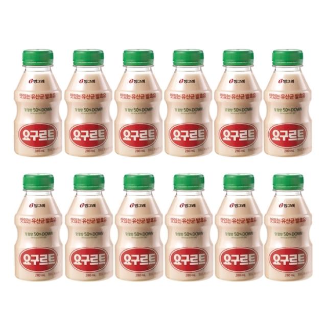  당일 입고제품 당일 출고로 1일 더 소요 빙그레 대용량 요구르트 280ml X 12개 12 280ml