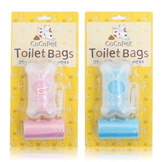 애견 개묶음 화장실 비닐 그린유통mhmkw 66288 세트 똥봉투 휴대용 배설물 배변봉투 강아지, 블루