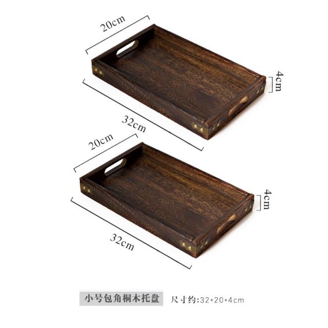 어반30 플레이팅 나무 쟁반 우드 트레이 왜식 목조 집은 장방형 빈티지 원목잔, 오동나무 포각 트레이 2장+ 한시적 특혜