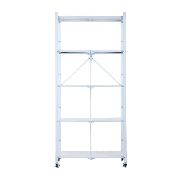 루마루 마리포사 다용도 원터치 5단 철제 폴딩 수납선반, 화이트