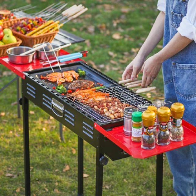 바베큐 그릴 야외 불고기 도구 그릴 야외 무연탄 화로 꼬치구이, 65*30*68