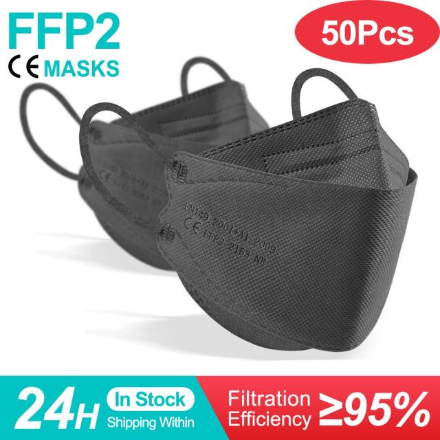 컬러 피쉬 마스카라 FFP2 KN95 마스크 한국 인증 마스카라 fpp2 동질가 호흡기 ffp2mask ce 재사용 가능한 마스크 마스크, adult gray 50pcs_11