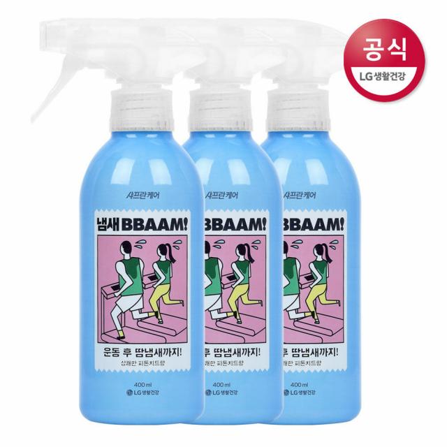 [신세계TV쇼핑]샤프란케어 섬유탈취제 냄새뺌 피톤치드향 400ml x3개, 단품