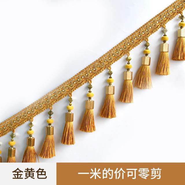 마크라메 뉴타입 커튼 구슬 태슬 레이스 실내 장식 부속품 장식용술을매달은 공장, T06-골드 1메터 값어치가 있다 재단판매