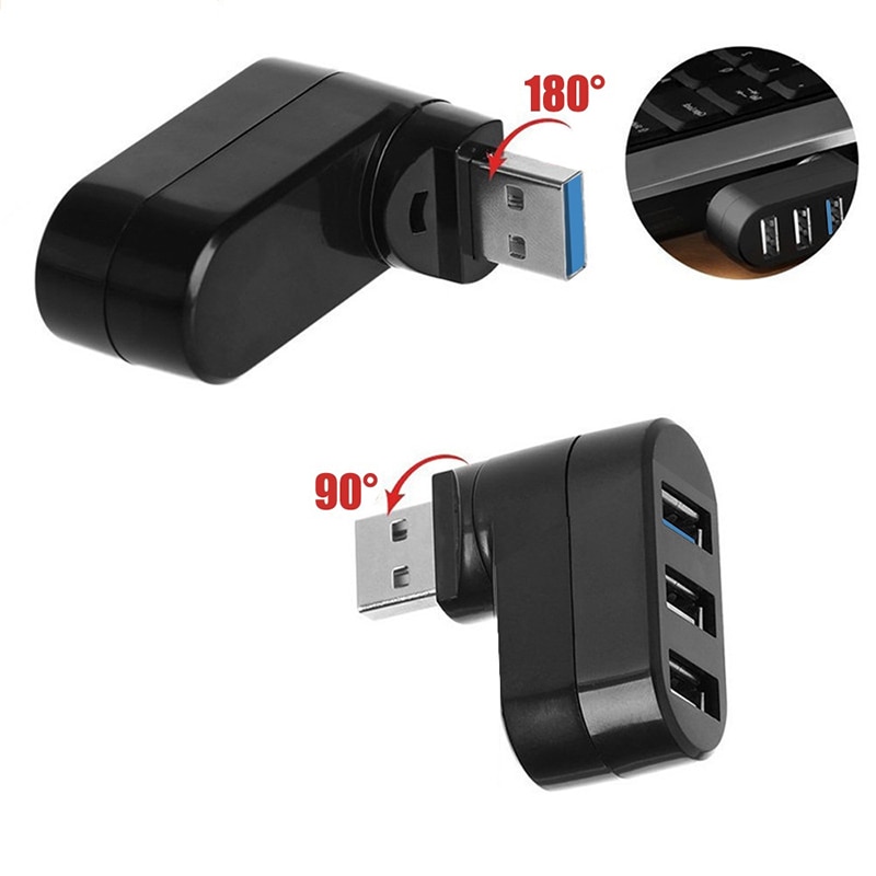 허브 usb 3.0 분배기 3 포트 컴퓨터 pc 하드 디스크 마우스 용 고속 usbhub 어댑터 180 회전식 다중 usb3 hab adaptador, Usb Hub